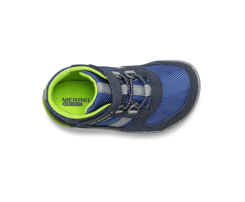 Botas Criança - Merrell Bare Access Steps® Ridge Jr Hiker - Azul Marinho/Verdes - SMW837416